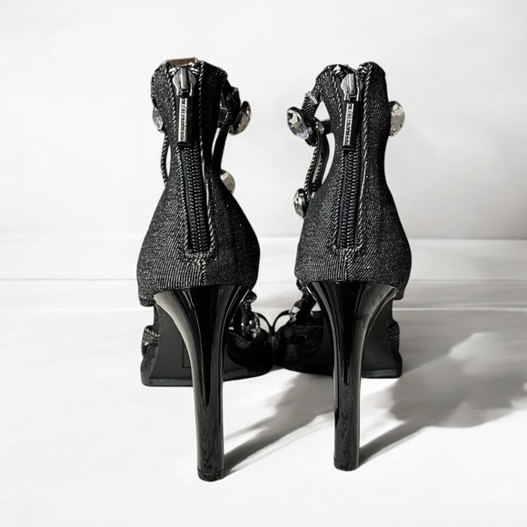 🌻NEW Karl Lagerfeld Paris Beatriz Faux Crystals Heel Sandals Size 8 - Picture 4 of 10